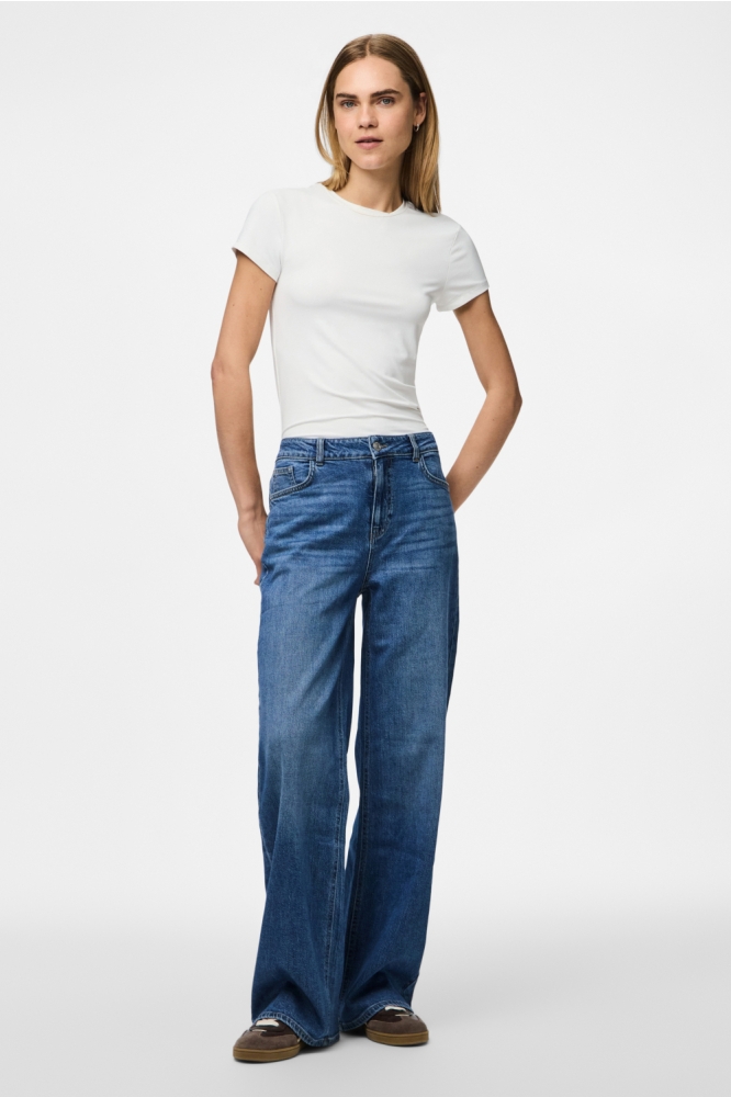 PCSILKE MW WIDE JEANS MB NOOS 17159439 Medium Blue Denim
